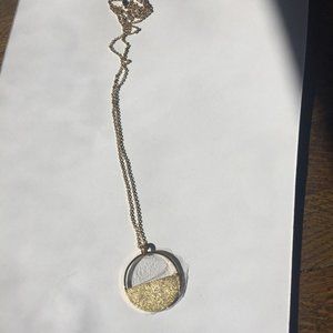 Donna Karan diamond blast metal gold necklace